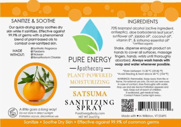 Product Image for  Satsuma Sanitizing Spray 2oz.