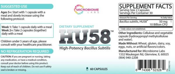 Product Image for  Microbiome Labs HU58 High Potency Bacillus Subtilis