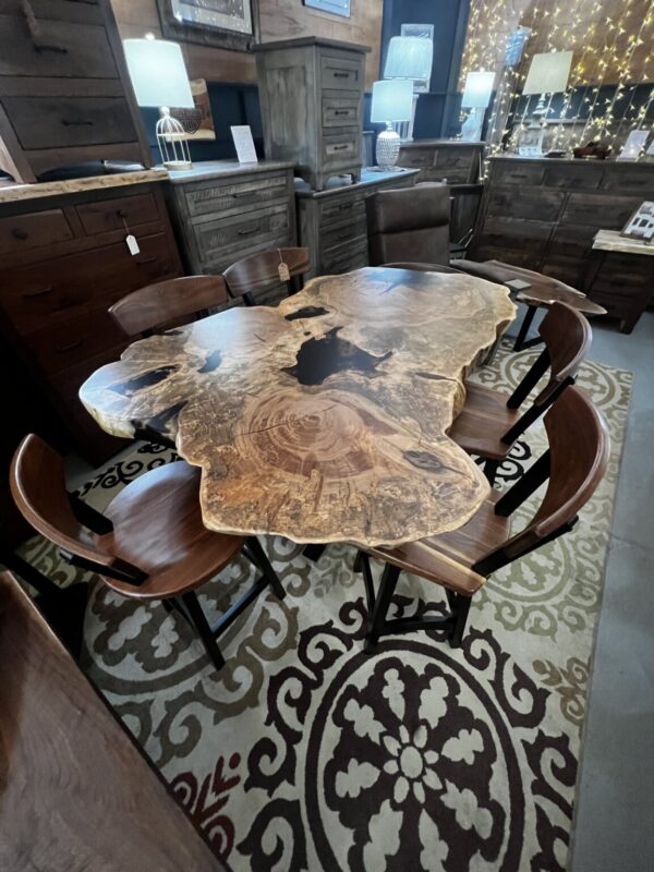 Product Image for  Authentic Amish Hand Crafted Spalted Maple Pub Table w/Black Epoxy