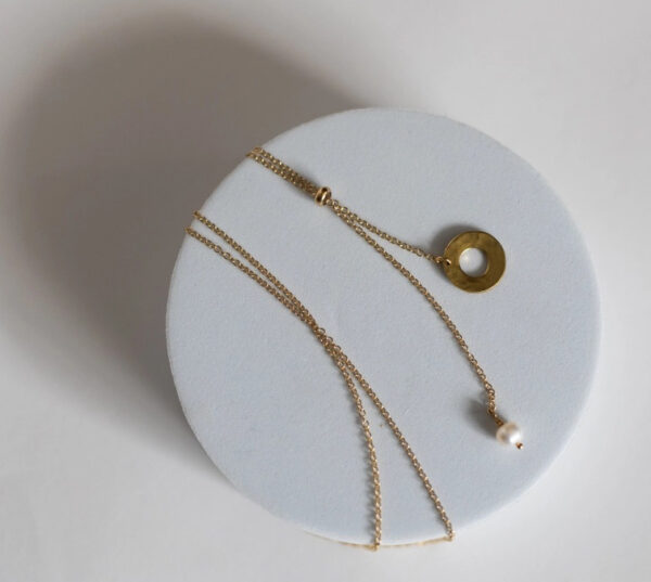 Product Image for  Mend – Promise Gold Plated Lariat Necklace with Pearl