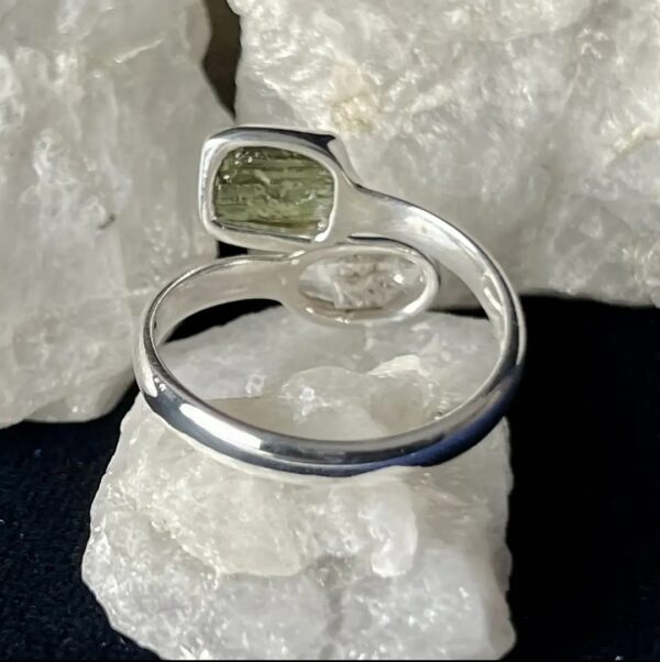 Product Image for  Moldavite & Herkimar Diamond Ring