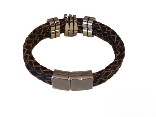 Product Image for  Men’s Braided Leather and Stainless Steel Band