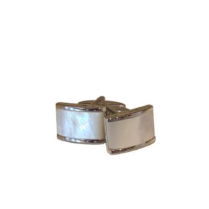 Product Image for  Men’s Mother-of-Pearl Rectangle Stainless Steel Cufflinks
