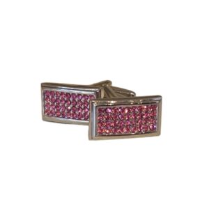 Product Image for  Men’s Pink Pave’ Stone Stainless Steel Cufflinks