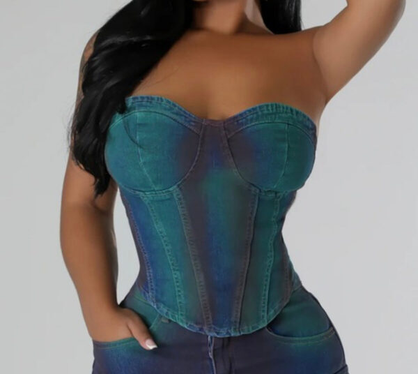 Product Image for  Aqua Marine Denim Corset