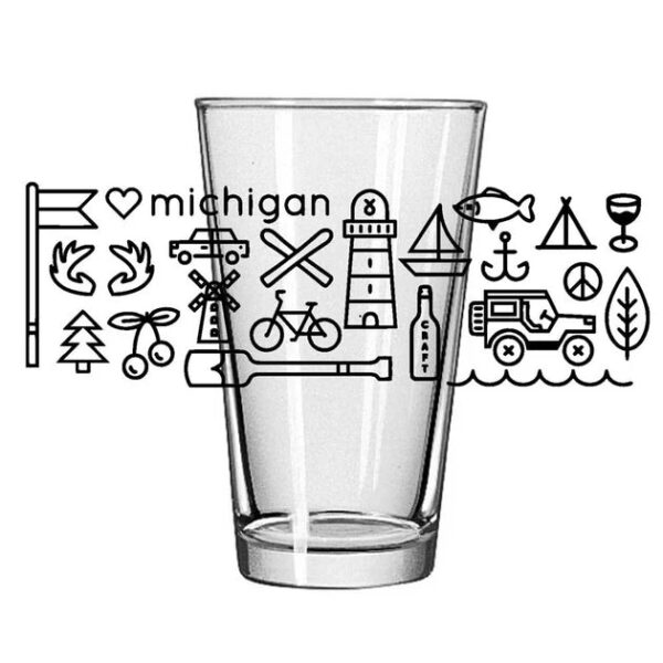 Product Image for  Michigan/Detroit Pint Glasses