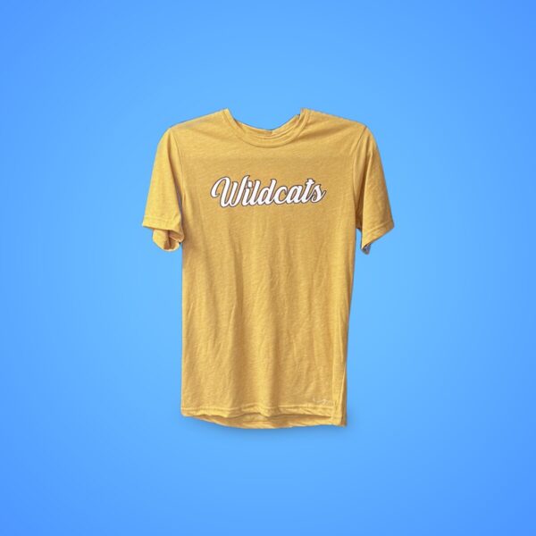 Product Image for  Gold Wildcat Cursive Adult T-Shirt