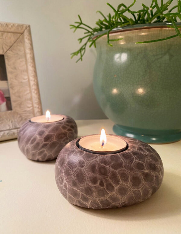 Product Image for  Ceramic Petoskey Stone Tealight Candle