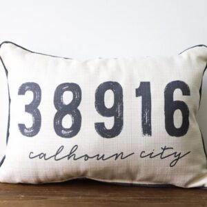 Product Image for  Gray Distressed Zip Code Pillow