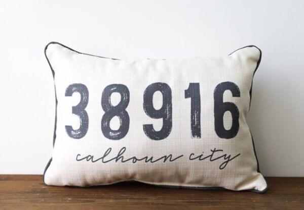 Product Image for  Gray Distressed Zip Code Pillow