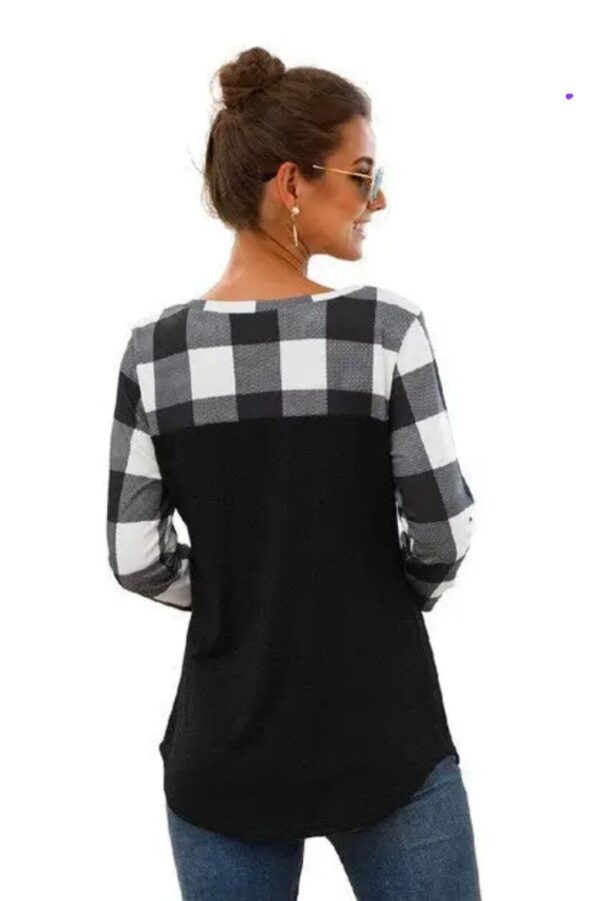 Product Image for  Plaid Patchwork Top- 2 colors