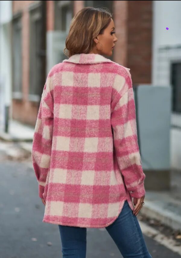 Product Image for  Fuzzy Plaid Button Down Shacket