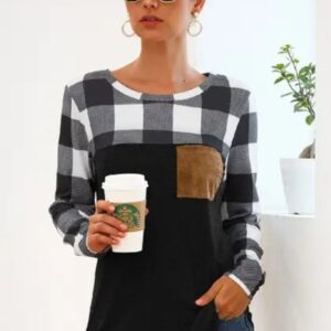 Product Image for  Plaid Patchwork Top- 2 colors