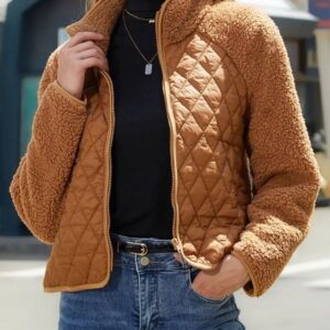 Product Image for  Sherpa Cotton Quilted Zip-up Coat- 2 Color Options