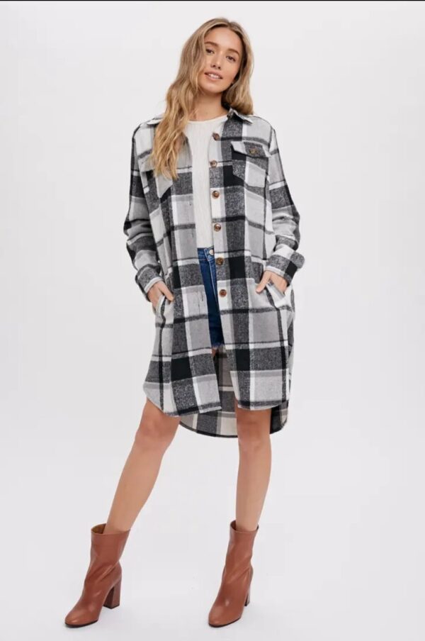 Product Image for  Plaid Longline Shacket- 2 colors available