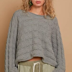 Product Image for  Cozy Soft Chenille Crop Cable Sweater