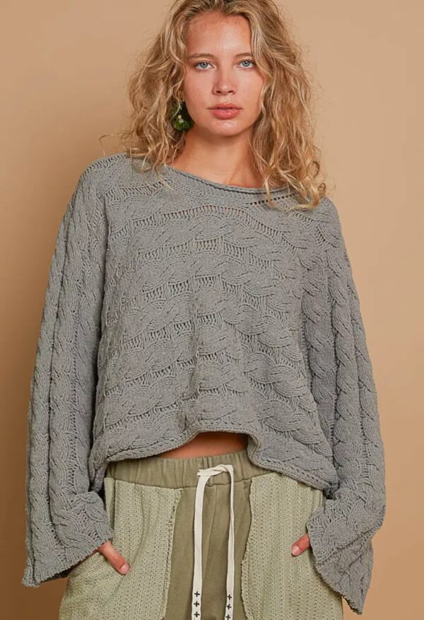 Product Image for  Cozy Soft Chenille Crop Cable Sweater