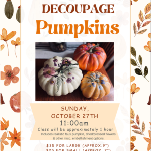 Product Image for  Decoupage Pumpkin Class