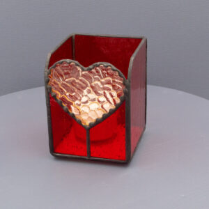 Product Image for  STAINED GLASS HEART VOTIVE, KAREN WEGIENEK, SKU KVH2