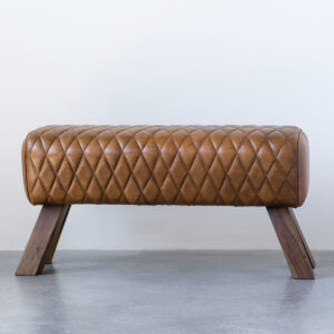 Product Image for  Quilted leather bench – camel color