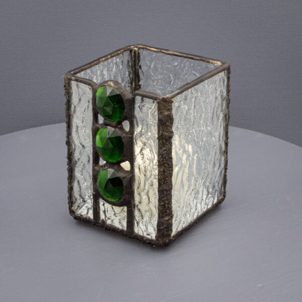 Product Image for  GREEN STAINED GLASS VOTIVE CANDLE HOLDER, KAREN WEGIENEK, SKU KVX1