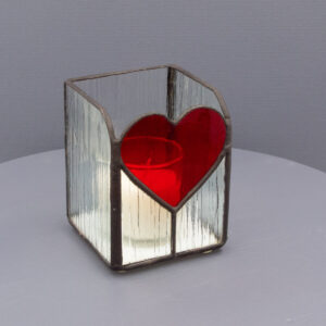 Product Image for  STAINED GLASS HEART VOTIVE, KAREN WEGIENEK, SKU KVH1