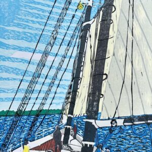 Product Image for  “Tall Ship” Woodcut by Ben Bonsack SKU OR002