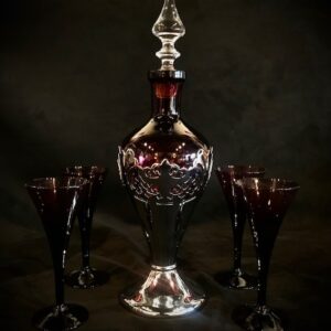 Product Image for  Vintage Farber Bros. Amethyst Decanter & Glasses