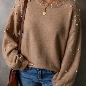 Product Image for  Pearl Round Neck Pullover Sweater