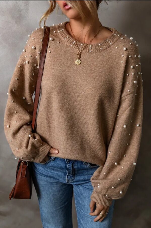 Product Image for  Pearl Round Neck Pullover Sweater