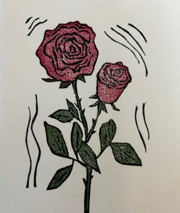 Product Image for  “Rose” Woodblock Print by Ben Bohnsack SKU OR017