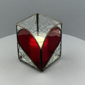 Product Image for  STAINED GLASS “TWO HEARTS AS ONE” VOTIVE, KAREN WEGIENEK, SKU KSGVH