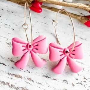 Product Image for  Coquette Bow Hoop Earrings- 4 Color Options