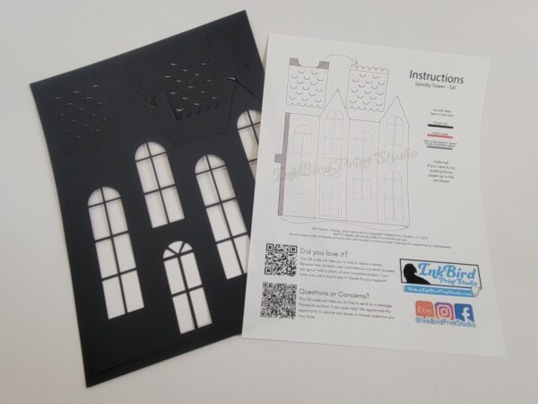 Product Image for  DIY Spooky House Paper Kit. Halloween Decor, perfect for an LED tealight! 8.5×11 cardstock sheet with easy to punch out shapes.