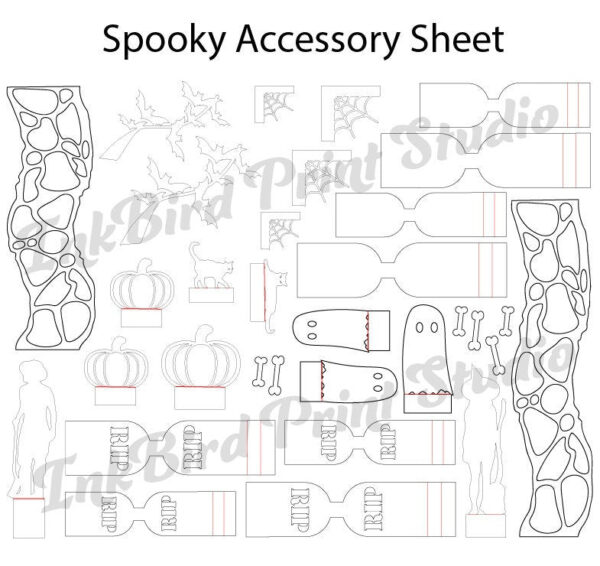 Product Image for  DIY Spooky House Paper Kit. Halloween Decor, perfect for an LED tealight! 8.5×11 cardstock sheet with easy to punch out shapes.