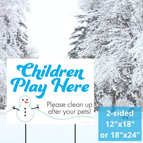 Product Image for  Children Play Here Please Clean Up After Your Pets, two sided yard sign, 12″x18″ or 18″x24″ other sizes available by request