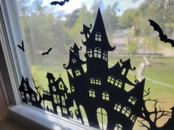 Product Image for  Spooky Town Static Cling for Renter-Friendly Halloween Window Decor. Screen Printed & contour cut in-house at InkBird Print Studio!