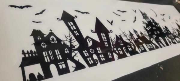 Product Image for  Spooky Town Static Cling for Renter-Friendly Halloween Window Decor. Screen Printed & contour cut in-house at InkBird Print Studio!