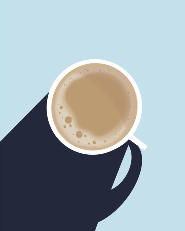 Product Image for  “Latte in Blue” by Claire Davis