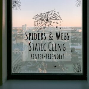 Product Image for  Spider Webs Static Clings for Renter-Friendly Halloween Window Decor. Screen Printed & contour cut in-house at InkBird Print Studio!