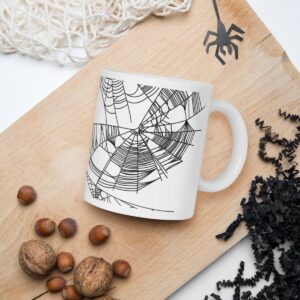 Product Image for  White glossy mug with Spiderwebs