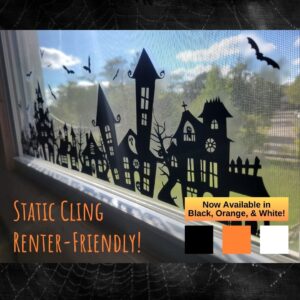 Product Image for  Spooky Town Static Cling for Renter-Friendly Halloween Window Decor. Screen Printed & contour cut in-house at InkBird Print Studio!