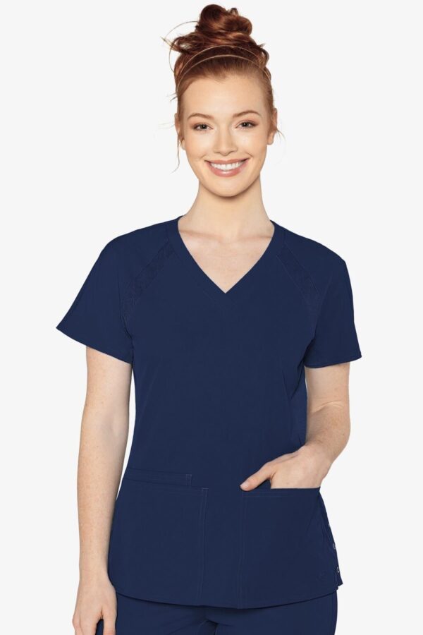 Product Image for  Med Couture 8470 Peaches Raglan Scrub Top – Navy