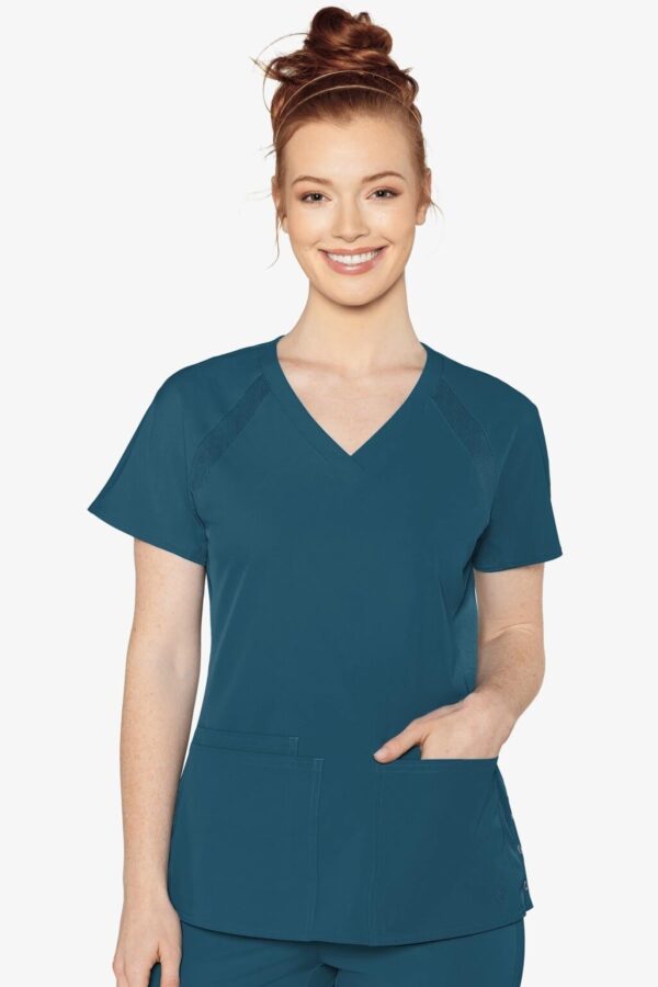 Product Image for  Med Couture 8470 Peaches Raglan Scrub Top – Caribbean