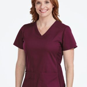 Product Image for  Med Couture 7459 Touch V-NECK SHIRTTAIL TOP – Wine