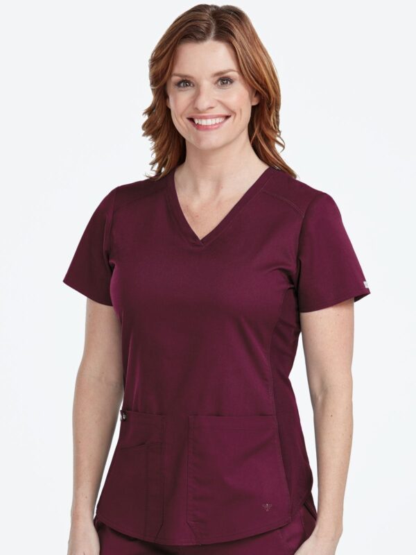 Product Image for  Med Couture 7459 Touch V-NECK SHIRTTAIL TOP – Wine