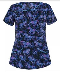 Product Image for  Multicolor Print Tops Blue Horse