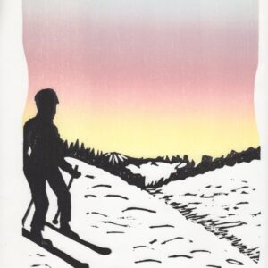 Product Image for  “Skiing” Woodcut by Ben Bohnsack