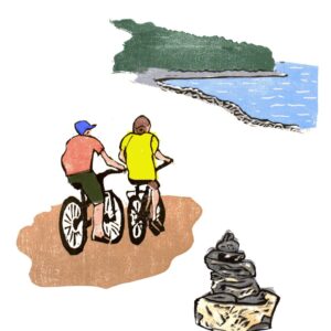 Product Image for  “Biking” Woodcut by Ben Bohnsack