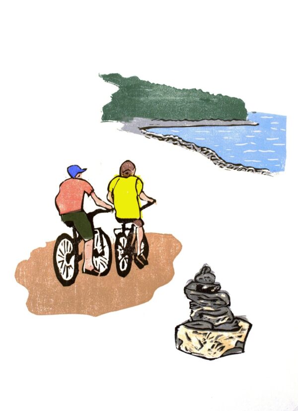 Product Image for  “Biking” Woodcut by Ben Bohnsack